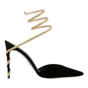 【会员折上折】RENE CAOVILLA MARGOT系列水钻绑带高跟凉鞋