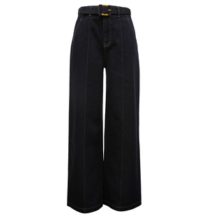 Vero Moda牛仔裤2026春季新款时髦腰带显瘦长裤老钱风325332075