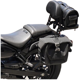 适用春风450clc护杠边包复古改装边箱折叠靠背货架帆布包快拆边包