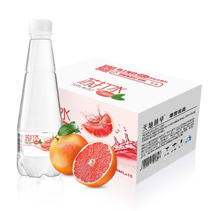 天地精华苏打水410ml*15瓶整箱青柠西柚味无糖无汽碱性苏打水