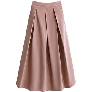 COCOBELLA浪漫粉优雅知性通勤半身裙女休闲简约西装裙HS7078