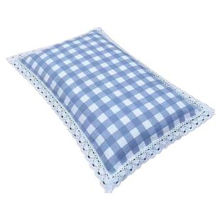 加厚涤棉老粗布枕套带拉链花边枕头套儿童学生成人柔软舒适透气