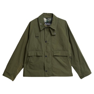 英国Barbour OS SPEY男士轻防水宽松短款夹克无蜡休闲外套袖格纹