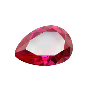 梨形5#红刚玉裸石戒面 水滴形实验室合成培育红宝石Ruby主石配石
