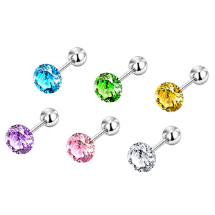 养耳洞医用钛钢耳钉女爆闪钛合金钻石华子螺丝耳骨钉2025新款耳饰