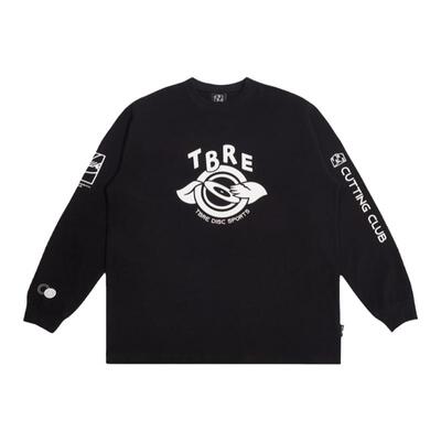 TBRE盘类运动黑色长袖T恤CUTTING