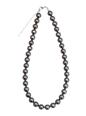 倪妮同款正圆强光灰色珍珠项链