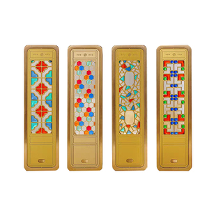 赋比兴 国家非遗 书香门第镇尺 镶嵌彩塑镇尺 仿古铜器镇纸 镇尺青铜书法文房小摆件创意实心铜摆件 文房四宝