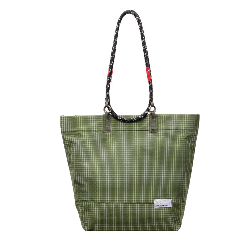 日系攀岩绳户外防水尼龙包包男女款大容量通勤托特包手提袋水桶包