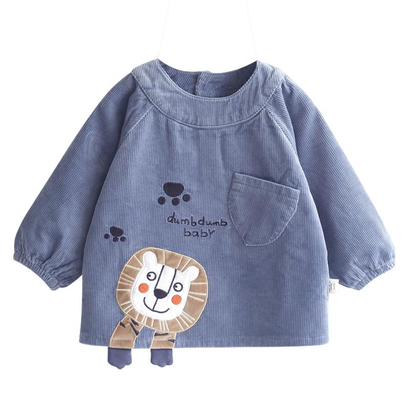 灯芯绒纯棉婴幼儿小孩防水罩衣