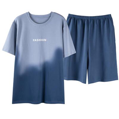 都市丽人纯棉男士短袖短裤家居服