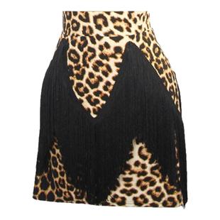 ZS拉美豹女】拉丁舞裙女W流苏半身练习桑巴恰恰训练舞蹈短裙 L421