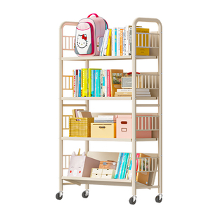 书架落地置物架可移动家用简易铁艺靠墙小书柜专用玩具儿童绘本架