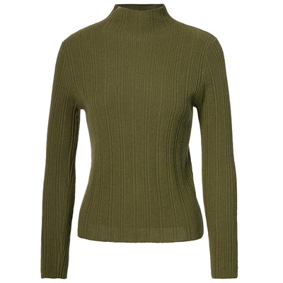 皮皮狗半高领修身抽条羊绒衫毛衣