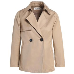 红色简约短款风衣女2026春季新款洋气韩系风格穿搭小个子修身外套