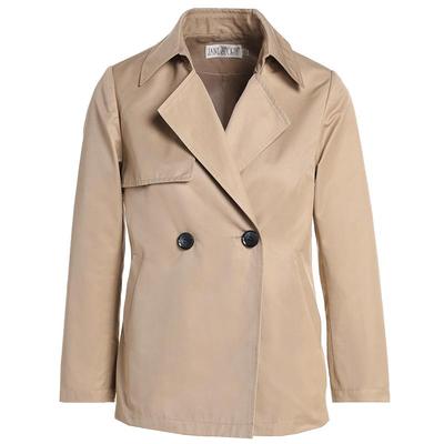 卡其色短款通勤风修身外套