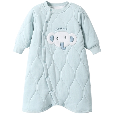 婴儿冬季夹棉睡衣宝宝保暖睡袋