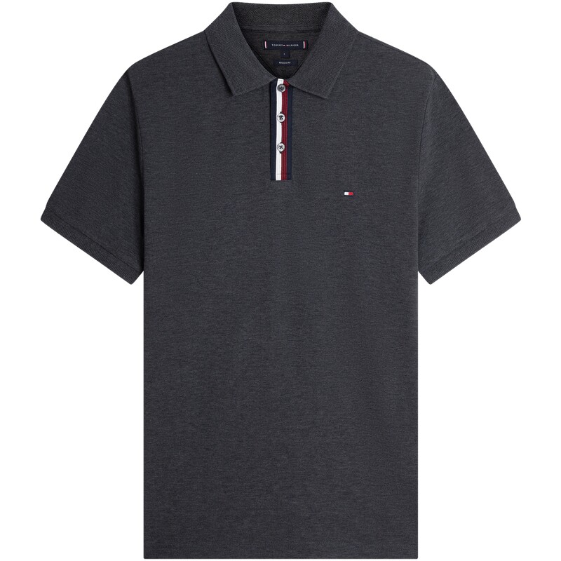 Tommy男装撞色门襟休闲短袖POLO