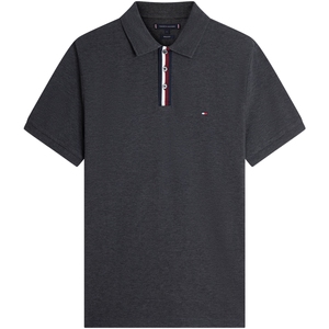 Tommy男装撞色门襟休闲短袖POLO