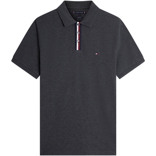【父亲节礼物】Tommy26春夏男装珠地棉撞色门襟休闲短袖T恤POLO衫