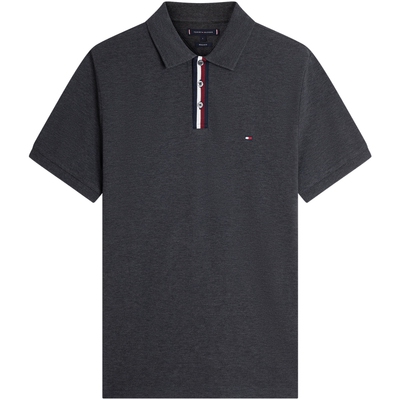 Tommy男装撞色门襟休闲短袖POLO