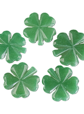 天然绿东陵玉四叶草吊坠