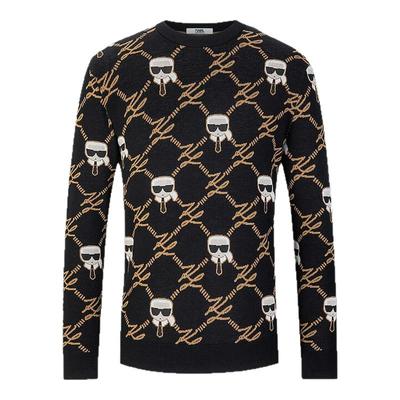 KARL LAGERFELD卡尔拉格斐2024冬季纯绵羊毛长袖套头衫老佛爷