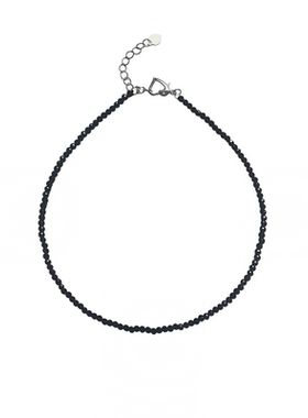 可定制黑尖晶choker颈链简洁细