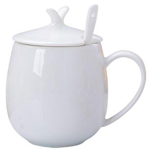 景德镇家用纯白色杯子简约马克杯陶瓷水杯骨瓷咖啡杯牛奶杯