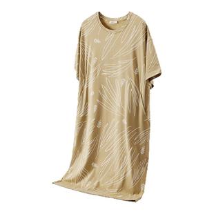 【速写】伊维斯短袖连衣裙印花纯棉睡裙遮肉显瘦睡衣女家居服2025