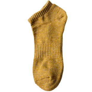 男士四季运动毛巾底纯棉低帮纯色短袜 吸汗防臭柔软减震纯黑袜子