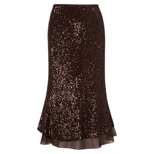 朗姿设计感亮片鱼尾包臀裙半身裙女轻礼服重要场合2025年冬季新款