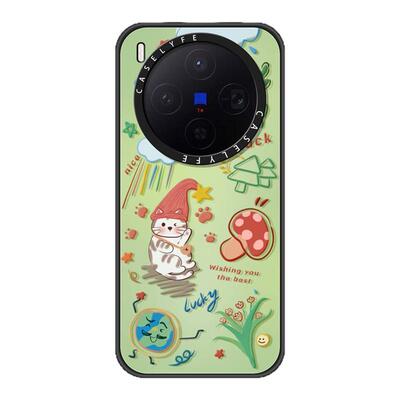 适用vivox300手机壳女款X300Pro磁吸保护套X200s新款蘑菇小猫ProMini防摔vivo小众外壳卡通x200ultra好看高级