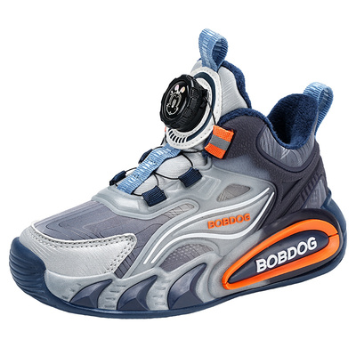 巴布豆男童运动鞋旋转纽扣春夏季新款透气网面小女孩百搭儿童鞋子