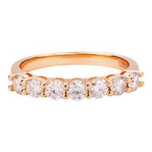 右手等待七公主排戒玫瑰金色莫桑石时尚戒指百搭排戒闭口圈女