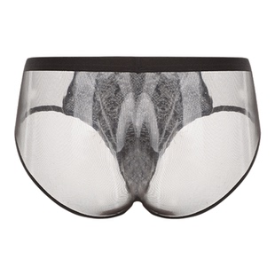 半兽之内野性呐喊男士性感透视蛇纹内裤显大纯欲网纱拼接三角裤