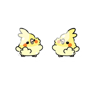 可爱鹦鹉耳钉银针玄凤和尚虎皮牡丹小太阳耳饰小鸟耳夹无耳洞女