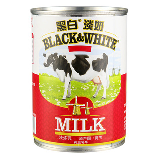 荷兰进口菲仕兰黑白全脂淡奶炼乳蛋挞烘焙原料港式丝袜奶茶店400g