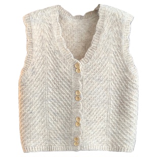 马甲女士外套2025新款春秋宽松外穿时尚针织背心秋冬毛衣坎肩叠穿