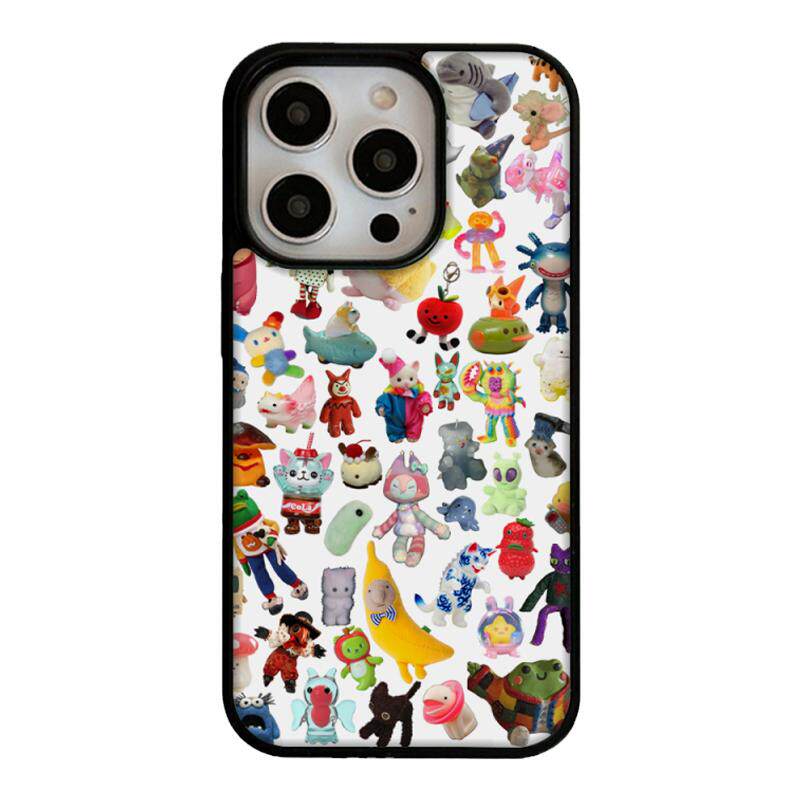 玩壳原创古早怀旧猫咪玩偶苹果17promax手机壳适用iphone16可爱拼贴风15pro小众ins风14/13磁吸黑边