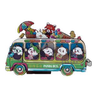 成都特色文创熊猫冰箱贴可爱熊猫巴士造型家居装饰磁贴周边伴手礼