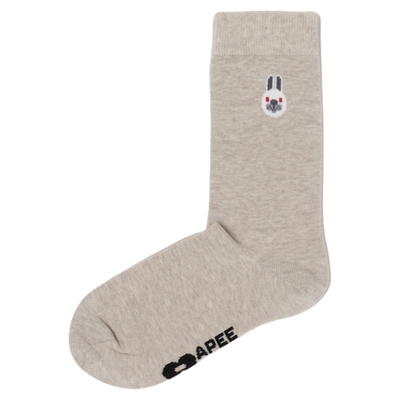 APEE兔子图案提花中筒袜