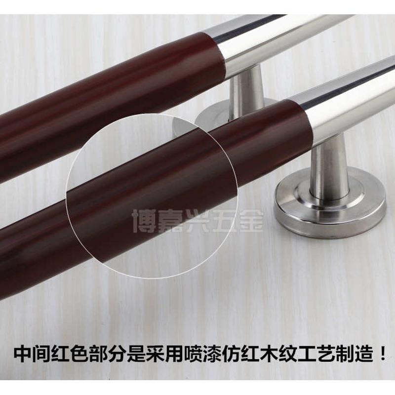 加厚不锈钢明装拉手双开木门把手大门防火门铝合金门双尖木纹拉手