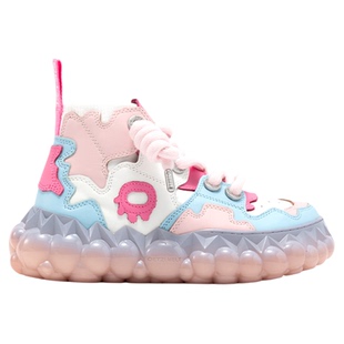 OETZI冰人奥兹春秋款高帮女鞋拼色短靴丑萌鞋融化鞋 专柜同款