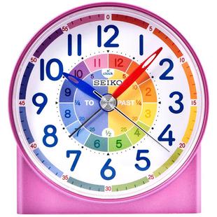 SEIKO日本精工闹钟小巧大数字静音扫秒可爱儿童教学认识时间闹钟
