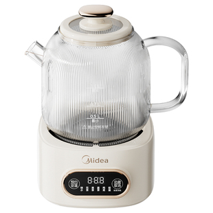 美的全玻璃恒温养生壶新款办公室炖煮一体家用多功能煮茶器花茶壶