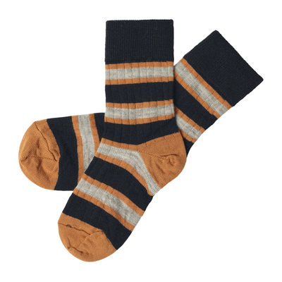FUB儿童复古撞色条纹羊毛针织袜