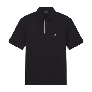 ARMANI EXCHANGE/阿玛尼春夏新款男珠地纯棉三粒扣翻领短袖Polo衫