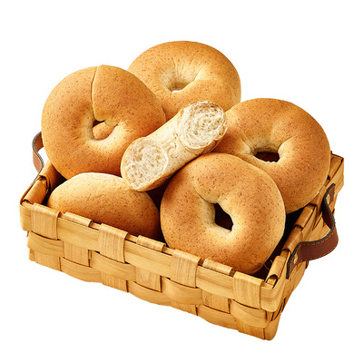 原麦时光全麦贝果面包早餐550g