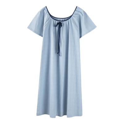睡裙女士夏季梭织棉短袖家居服